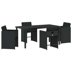 Ensemble de salle à manger pour jardin 5 pcs Noir polyrotin 564479564479