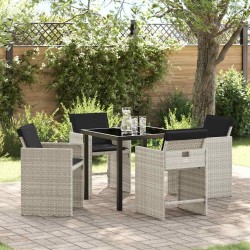 Ensemble de salle à manger pour jardin 5 pcs Gris clair 564480564480