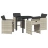 Ensemble de salle à manger pour jardin 5 pcs Gris clair 564480564480
