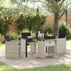 Ensemble de salle à manger pour jardin 5 pcs Gris clair 564481564481