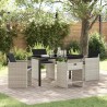 Ensemble de salle à manger pour jardin 5 pcs Gris clair 564481564481