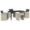 Ensemble de salle à manger pour jardin 5 pcs Gris clair 564481564481