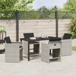 Ensemble de salle à manger pour jardin 5 pcs Gris clair 564481564481