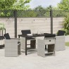 Ensemble de salle à manger pour jardin 5 pcs Gris clair 564481564481