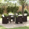 Ensemble de salle à manger pour jardin 5 pcs Marron polyrotin 564482564482