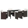 Ensemble de salle à manger pour jardin 5 pcs Marron polyrotin 564482564482