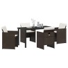 Ensemble de salle à manger pour jardin 5 pcs Marron polyrotin 564482564482