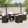 Ensemble de salle à manger pour jardin 5 pcs Marron polyrotin 564482564482