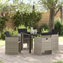 Ensemble de salle à manger pour jardin 5 pcs Gris clair 564483564483