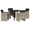 Ensemble de salle à manger pour jardin 5 pcs Gris clair 564483564483