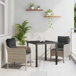 Ensemble de salle à manger pour jardin 3 pcs Gris clair 564484564484