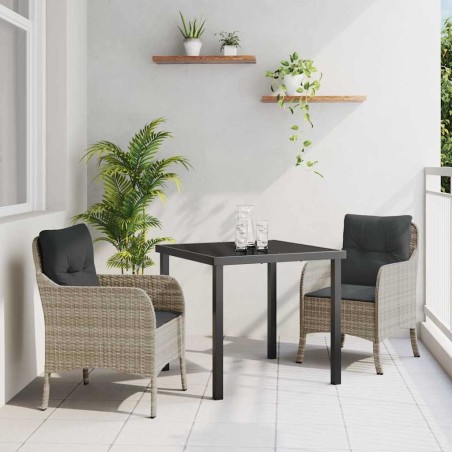 Ensemble de salle à manger pour jardin 3 pcs Gris clair 564484564484