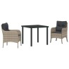 Ensemble de salle à manger pour jardin 3 pcs Gris clair 564484564484