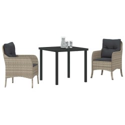 Ensemble de salle à manger pour jardin 3 pcs Gris clair 564484564484