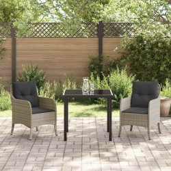 Ensemble de salle à manger pour jardin 3 pcs Gris clair 564484564484