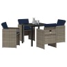 Ensemble de salle à manger pour jardin 5 pcs Gris polyrotin 564485564485