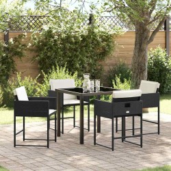 Ensemble de salle à manger pour jardin 5 pcs Noir polyrotin 564486564486