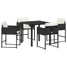 Ensemble de salle à manger pour jardin 5 pcs Noir polyrotin 564486564486