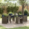 Ensemble de salle à manger pour jardin 5 pcs Gris polyrotin 564487564487