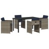 Ensemble de salle à manger pour jardin 5 pcs Gris polyrotin 564487564487