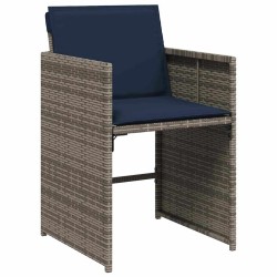 Ensemble de salle à manger pour jardin 5 pcs Gris polyrotin 564487564487