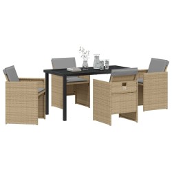 Ensemble de salle à manger pour jardin 5 pcs Beige polyrotin 564488564488