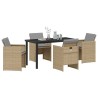 Ensemble de salle à manger pour jardin 5 pcs Beige polyrotin 564488564488