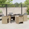 Ensemble de salle à manger pour jardin 5 pcs Beige polyrotin 564488564488