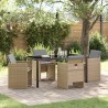 Ensemble de salle à manger pour jardin 5 pcs Beige polyrotin 564489564489