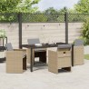 Ensemble de salle à manger pour jardin 5 pcs Beige polyrotin 564489564489