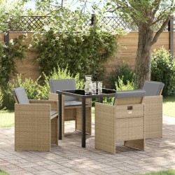 Ensemble de salle à manger pour jardin 5 pcs Beige polyrotin 564490564490