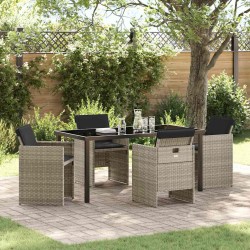 Ensemble de salle à manger pour jardin 5 pcs Gris clair 564491564491