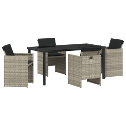 Ensemble de salle à manger pour jardin 5 pcs Gris clair 564491564491