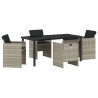 Ensemble de salle à manger pour jardin 5 pcs Gris clair 564491564491