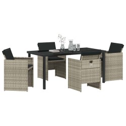 Ensemble de salle à manger pour jardin 5 pcs Gris clair 564491564491