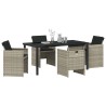 Ensemble de salle à manger pour jardin 5 pcs Gris clair 564491564491