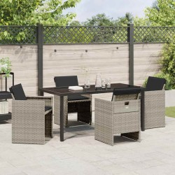 Ensemble de salle à manger pour jardin 5 pcs Gris clair 564491564491