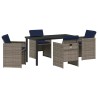 Ensemble de salle à manger pour jardin 5 pcs Gris polyrotin 564492564492
