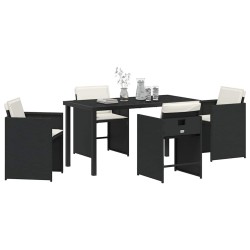 Ensemble de salle à manger pour jardin 5 pcs Noir polyrotin 564494564494