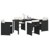 Ensemble de salle à manger pour jardin 5 pcs Noir polyrotin 564494564494