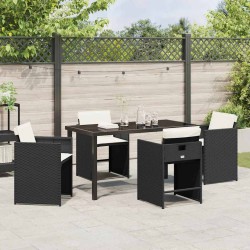 Ensemble de salle à manger pour jardin 5 pcs Noir polyrotin 564494564494