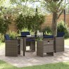 Ensemble de salle à manger pour jardin 5 pcs Gris polyrotin 564495564495