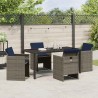 Ensemble de salle à manger pour jardin 5 pcs Gris polyrotin 564495564495