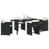Ensemble de salle à manger pour jardin 5 pcs Noir polyrotin 564496564496