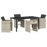 Ensemble de salle à manger pour jardin 5 pcs Gris clair 564497564497