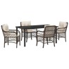 Ensemble de salle à manger pour jardin 5 pcs Marron polyrotin 564499564499