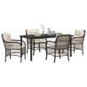 Ensemble de salle à manger pour jardin 5 pcs Marron polyrotin 564499564499