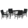 Ensemble de salle à manger pour jardin 5 pcs Noir polyrotin 564500564500