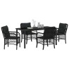 Ensemble de salle à manger pour jardin 5 pcs Noir polyrotin 564500564500