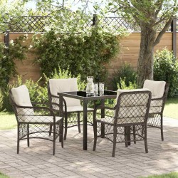 Ensemble de salle à manger pour jardin 5 pcs Marron polyrotin 564502564502